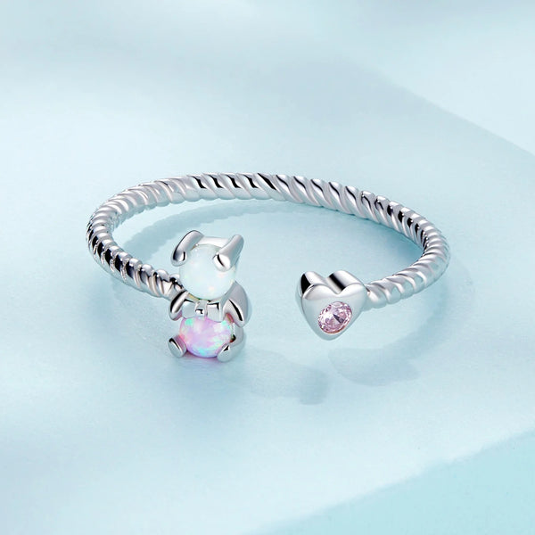 Little Bear CZ Adjustable Ring for Toddlers & Kids