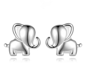 925 Sterling Silver Rhodium Plated Elephant Screw Back Earrings for Baby Kids & Teens