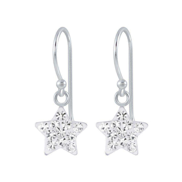 925 Sterling Silver Crystal Stars Enamel Drop Earrings For Kids, Teens - Forever Kids Jewelry