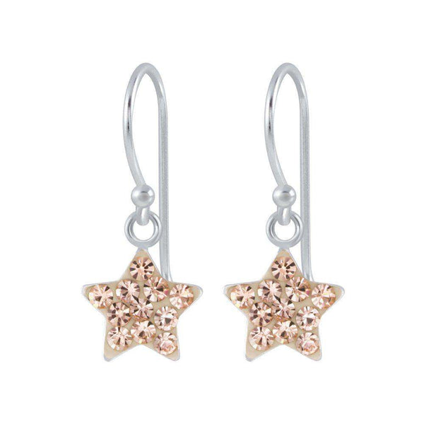 925 Sterling Silver Crystal Stars Enamel Drop Earrings For Kids, Teens - Forever Kids Jewelry