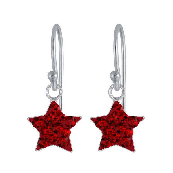 925 Sterling Silver Crystal Stars Enamel Drop Earrings For Kids, Teens - Forever Kids Jewelry
