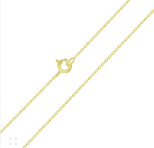 14K Gold Plated 925 Sterling Silver Style Chain For Toddlers, Kids, Girls - Forever Kids Jewelry
