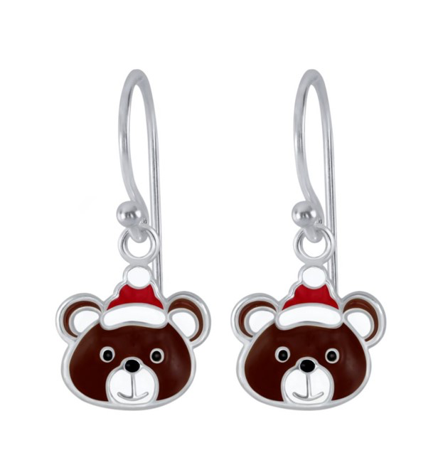 925 Sterling Silver Bear Drop Earrings For Teens, Kids - Forever Kids Jewelry