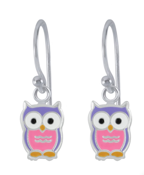 925 Sterling Silver Owl Drop Earrings For Teens, Kids - Forever Kids Jewelry