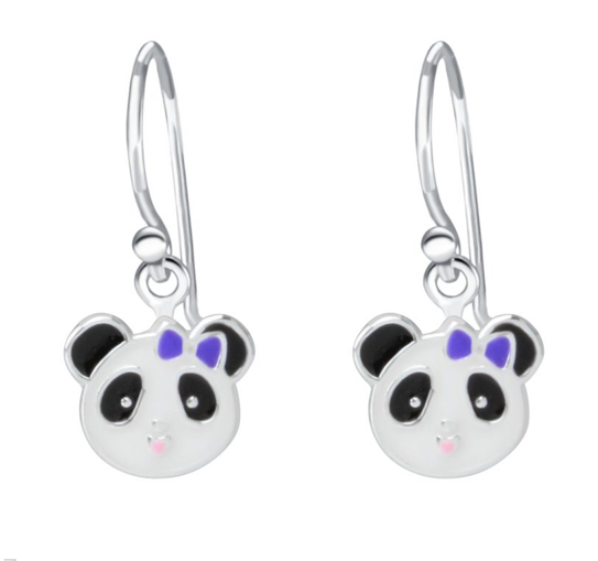 925 Sterling Silver Panda Drop Earrings For Teens, Kids - Forever Kids Jewelry