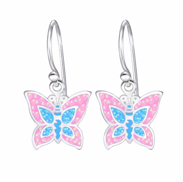 925 Sterling Silver Butterfly Drop Earrings For Kids, Teens - Forever Kids Jewelry