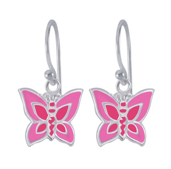 925 Sterling Silver Butterfly Drop Earrings For Kids, Teens - Forever Kids Jewelry