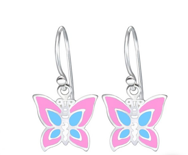 925 Sterling Silver Butterfly Drop Earrings For Kids, Teens - Forever Kids Jewelry