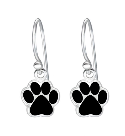 925 Sterling Silver Paw Print Drop Earrings For Kids, Teens - Forever Kids Jewelry