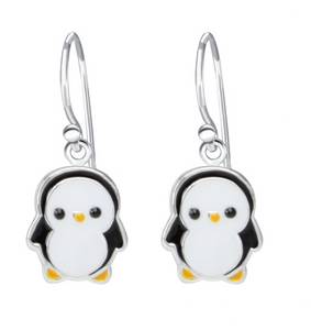 925 Sterling Silver Penguin Drop Earrings For Kids, Teens - Forever Kids Jewelry