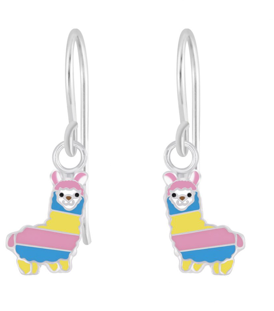 925 Sterling Silver Multicolour Llama Drop Earrings For Kids, Teens - Forever Kids Jewelry