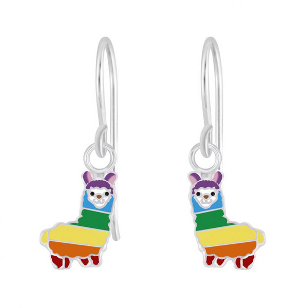 925 Sterling Silver Multicolour Llama Drop Earrings For Kids, Teens - Forever Kids Jewelry