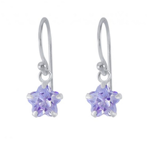 925 Sterling Silver Flower 6mm CZ Stone Drop Earrings For Kids, Teens - Forever Kids Jewelry