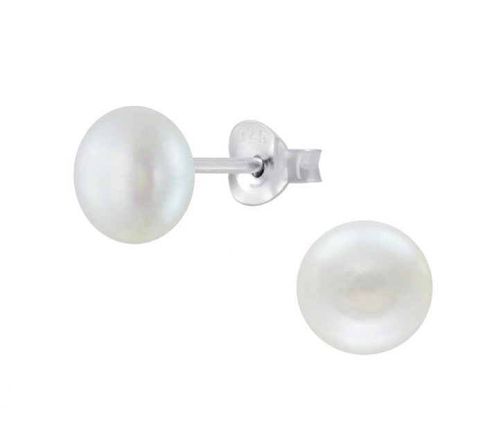 925 Sterling Silver Freshwater Pearl 6 mm Push Back Earrings For Teens - Forever Kids Jewelry