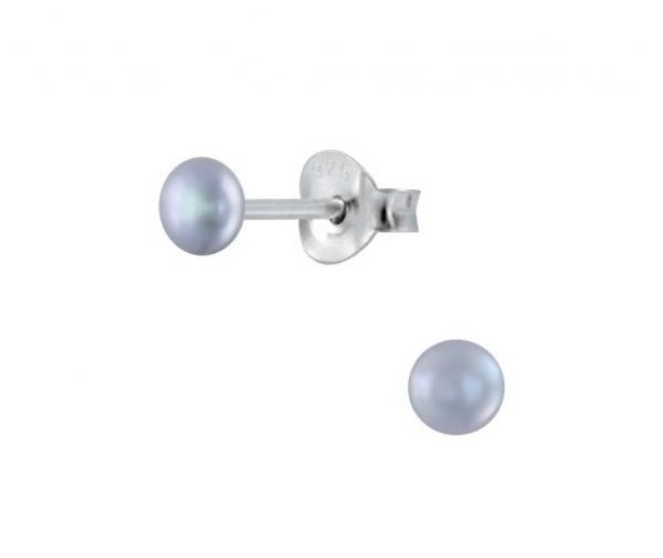 925 Sterling Silver Freshwater Pearl 3 mm Push Back Earrings For Teens and Up - Forever Kids Jewelry