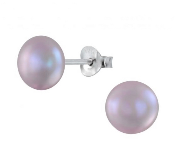 925 Sterling Silver Freshwater Pearl 8 mm Push Back Earrings For Teens and Up - Forever Kids Jewelry