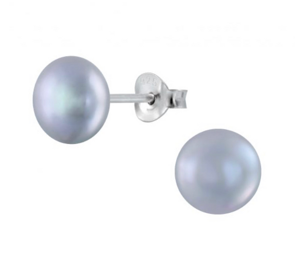925 Sterling Silver Freshwater Pearl 8 mm Push Back Earrings For Teens and Up - Forever Kids Jewelry