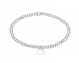 925 Sterling Silver Heart Beads Bracelet for Teens - Forever Kids Jewelry