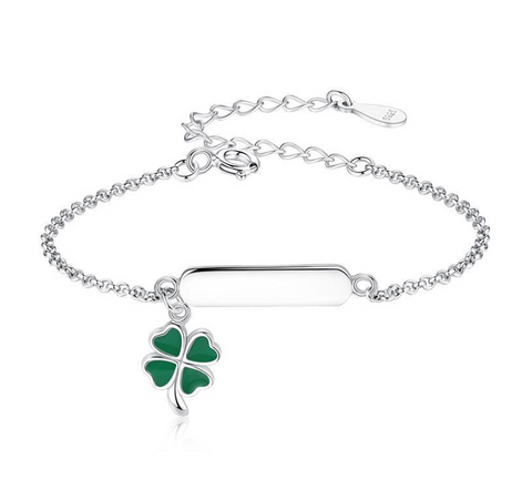 925 Sterling Silver Good Luck Four Leaf Clover For Baby, Toddlers, Kids - Forever Kids Jewelry