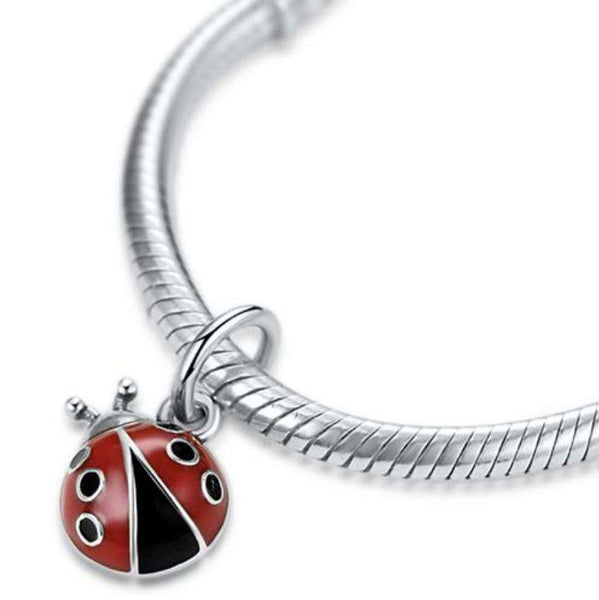 925 Sterling Silver Ladybug Charm Enamel - Forever Kids Jewelry