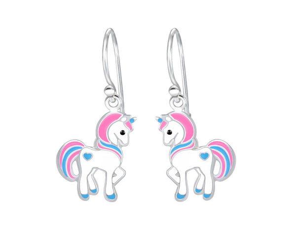 925 Sterling Silver Unicorn With Heart Drop Earrings and Necklace Set For Kids and Teens - Forever Kids Jewelry