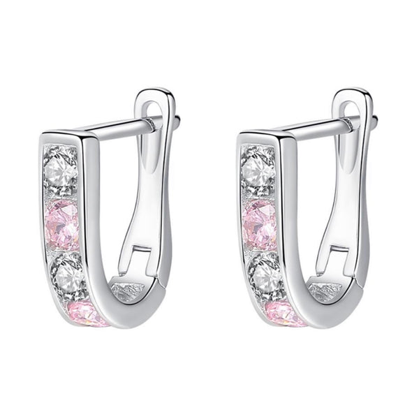 925 Sterling Silver CZ Stones Huggie Hoop Earrings For Toddlers, Kids and Teens - Forever Kids Jewelry