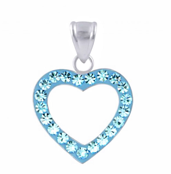 925 Sterling Silver Crystal Open Heart Necklace For Kids, Teens - Forever Kids Jewelry