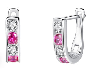 925 Sterling Silver CZ Stones Huggie Hoop Earrings For Toddlers, Kids and Teens - Forever Kids Jewelry