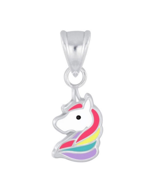 925 Sterling Silver Unicorn Pastel Enamel Necklace For Toddlers, Kids, Teens - Forever Kids Jewelry