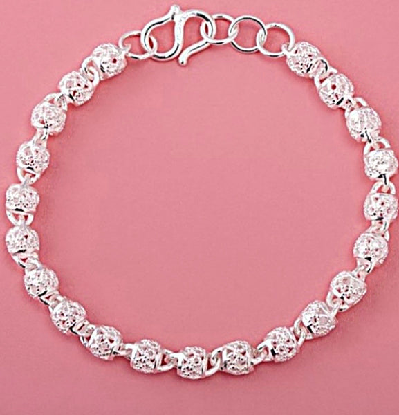 925 Sterling Silver Polished Bracelet for Baby, Toddlers, Kids