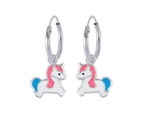 925 Sterling Silver Baby Unicorn Hoop Earrings For Kids, Teens - Forever Kids Jewelry