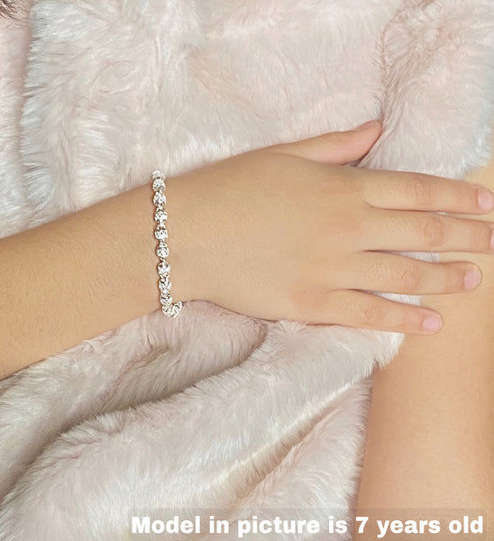 925 Sterling Silver Polished Bracelet for Baby, Toddlers, Kids