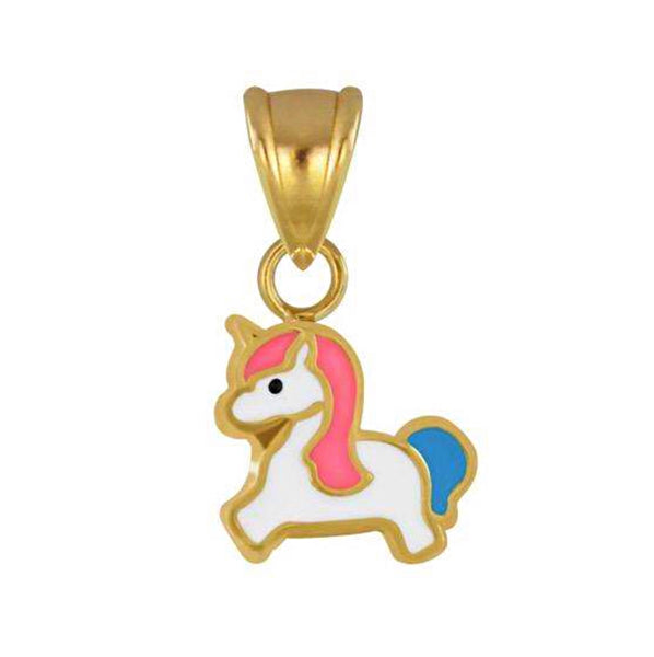 14K Gold Plated 925 Sterling Silver Baby Unicorn Necklace For Kids, Teens - Forever Kids Jewelry