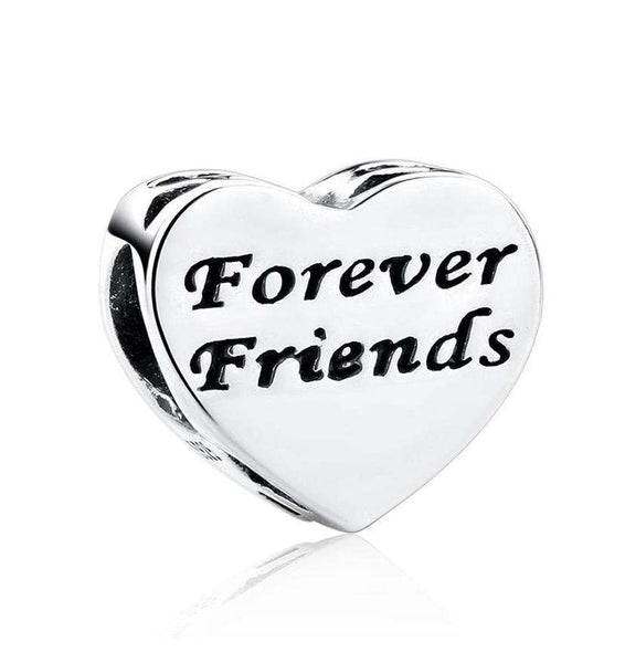 925 Sterling Silver Heart Charm White CZ Stones - Forever Kids Jewelry