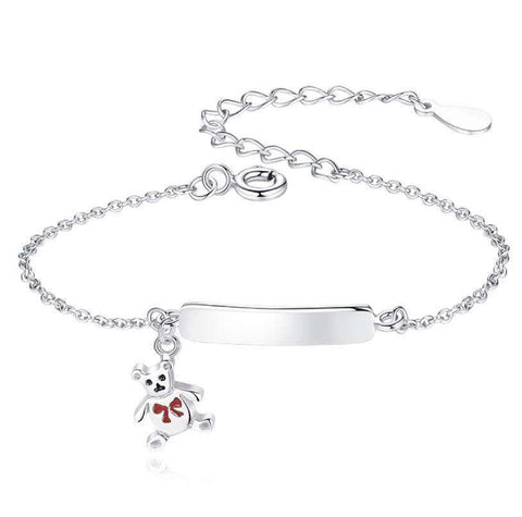 925 Sterling Silver Bear Charm Bracelet For Toddlers, Kids - Forever Kids Jewelry