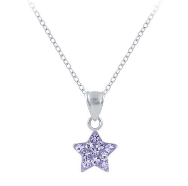 925 Sterling Silver Star Crystal Stones Necklace For Kids, Teens - Forever Kids Jewelry