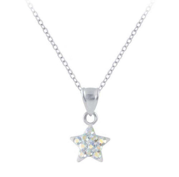 925 Sterling Silver Star Crystal Stones Necklace For Kids, Teens - Forever Kids Jewelry