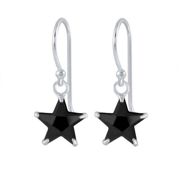 925 Sterling Silver Star 8mm CZ Stone Drop Earrings For Kids, Teens - Forever Kids Jewelry