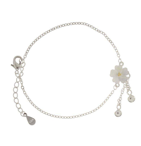 925 Sterling Silver Flower with Beads Bracelet For Teens - Forever Kids Jewelry