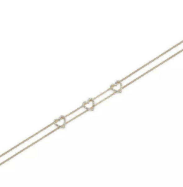 925 Sterling Silver Hearts CZ Stones Bracelet For Teens - Forever Kids Jewelry