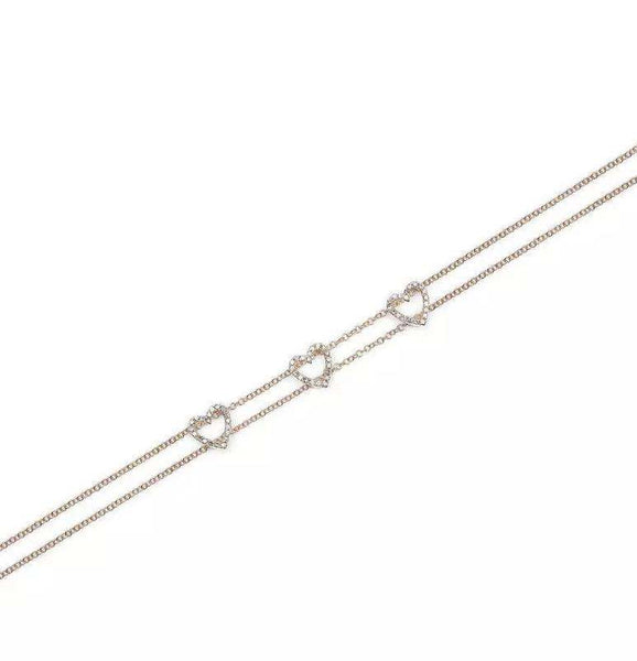 925 Sterling Silver Hearts CZ Stones Bracelet For Teens - Forever Kids Jewelry