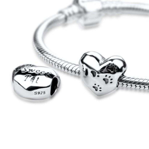 925 Sterling Silver My Sweet Pet Heart Charm - Forever Kids Jewelry